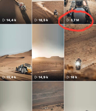 A screenshot of Instagram account of Africa Race showing the virality reached by pur clip up to Million views